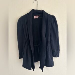 Y2K Juicy Couture Open Front Cardigan Women’s Size Medium Adjustable Tie Cotton